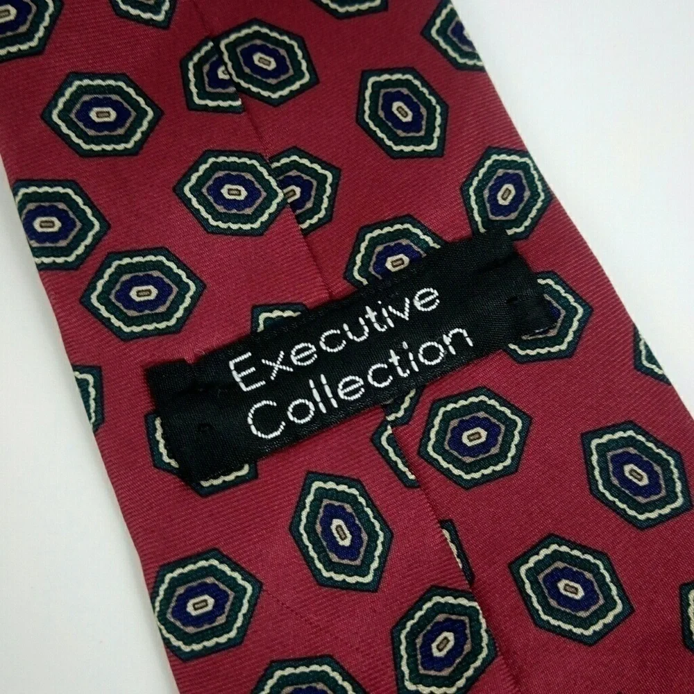 Executive Collection Red Blue Diamond Silk Tie